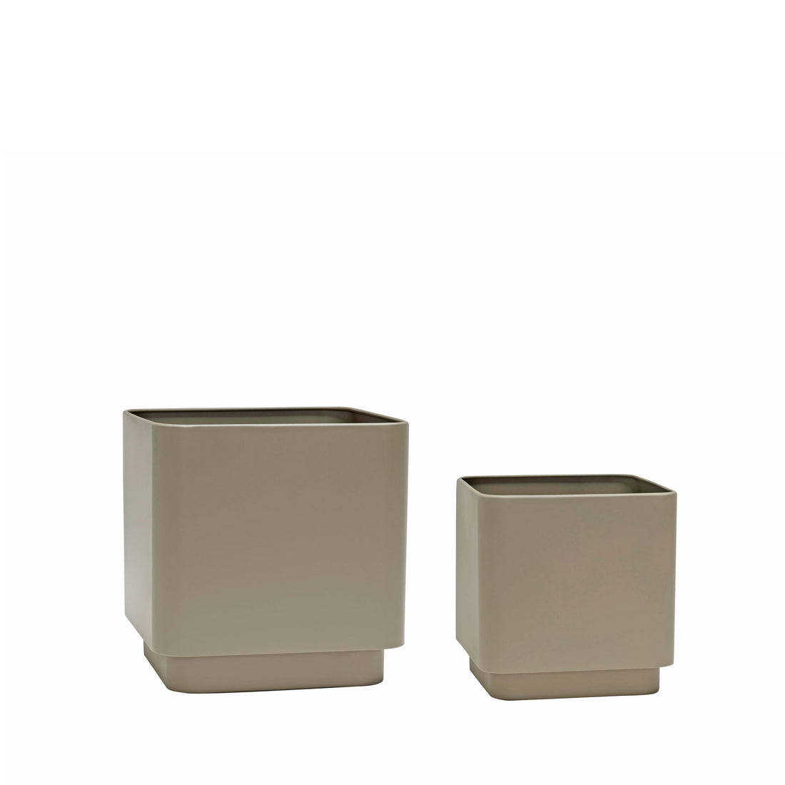 Hübsch Cube Potte Brown (set of 2)