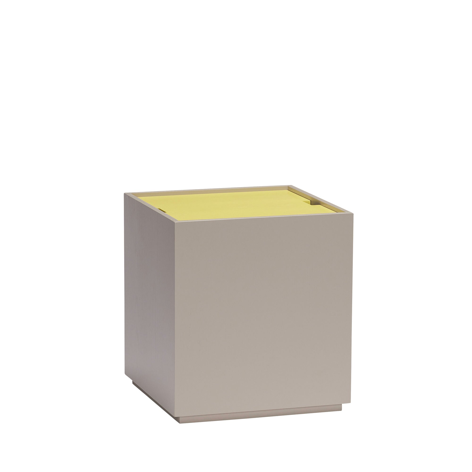 Hübsch Vault side table/storage box gray/yellow