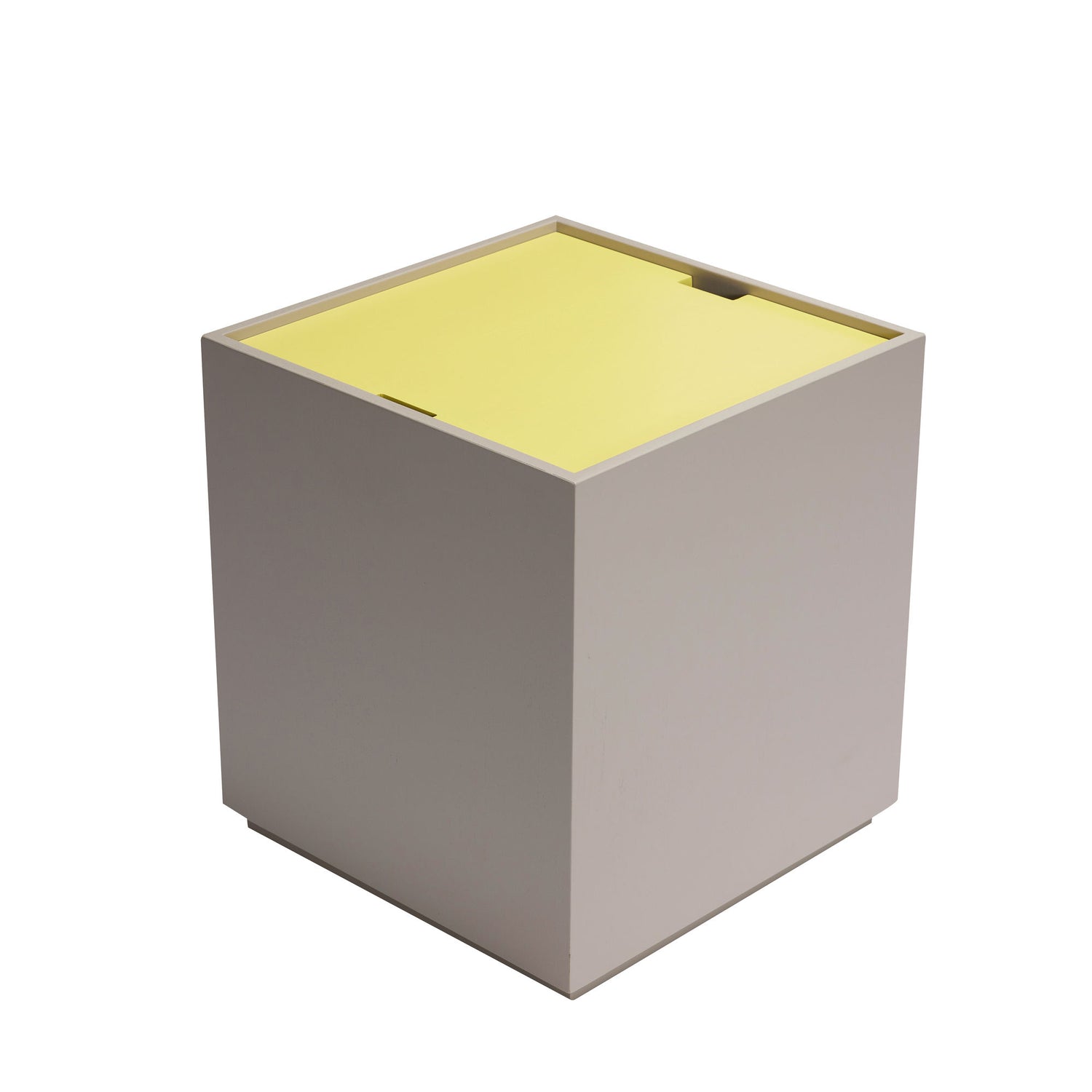 Hübsch Vault side table/storage box gray/yellow