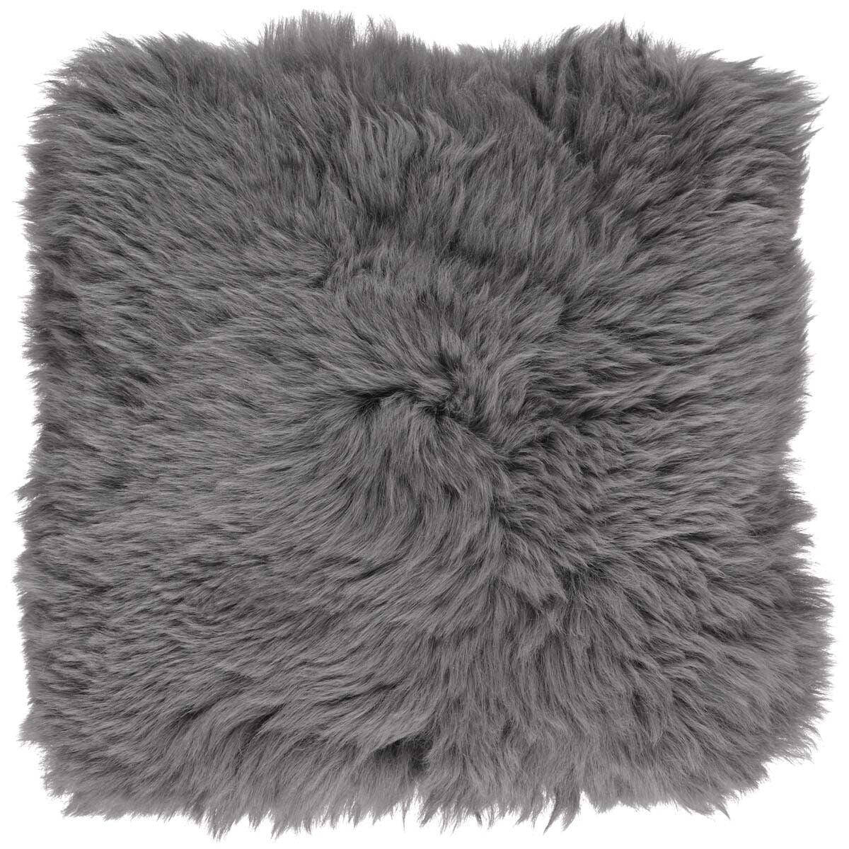 Seat cushion w/fill | Lambskin | Long Hair | New Zealand | 37x37 cm