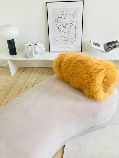 Bolster pillow | Lambskin | Tibet | Ø20 x L52 cm