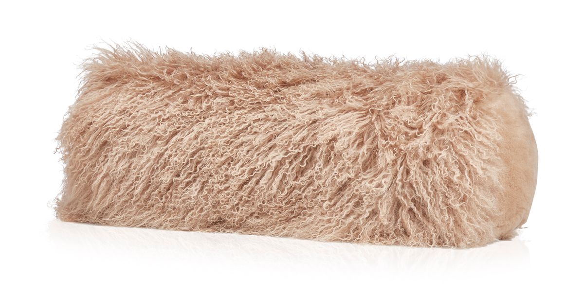 Bolster pillow | Lambskin | Tibet | Ø20 x L52 cm