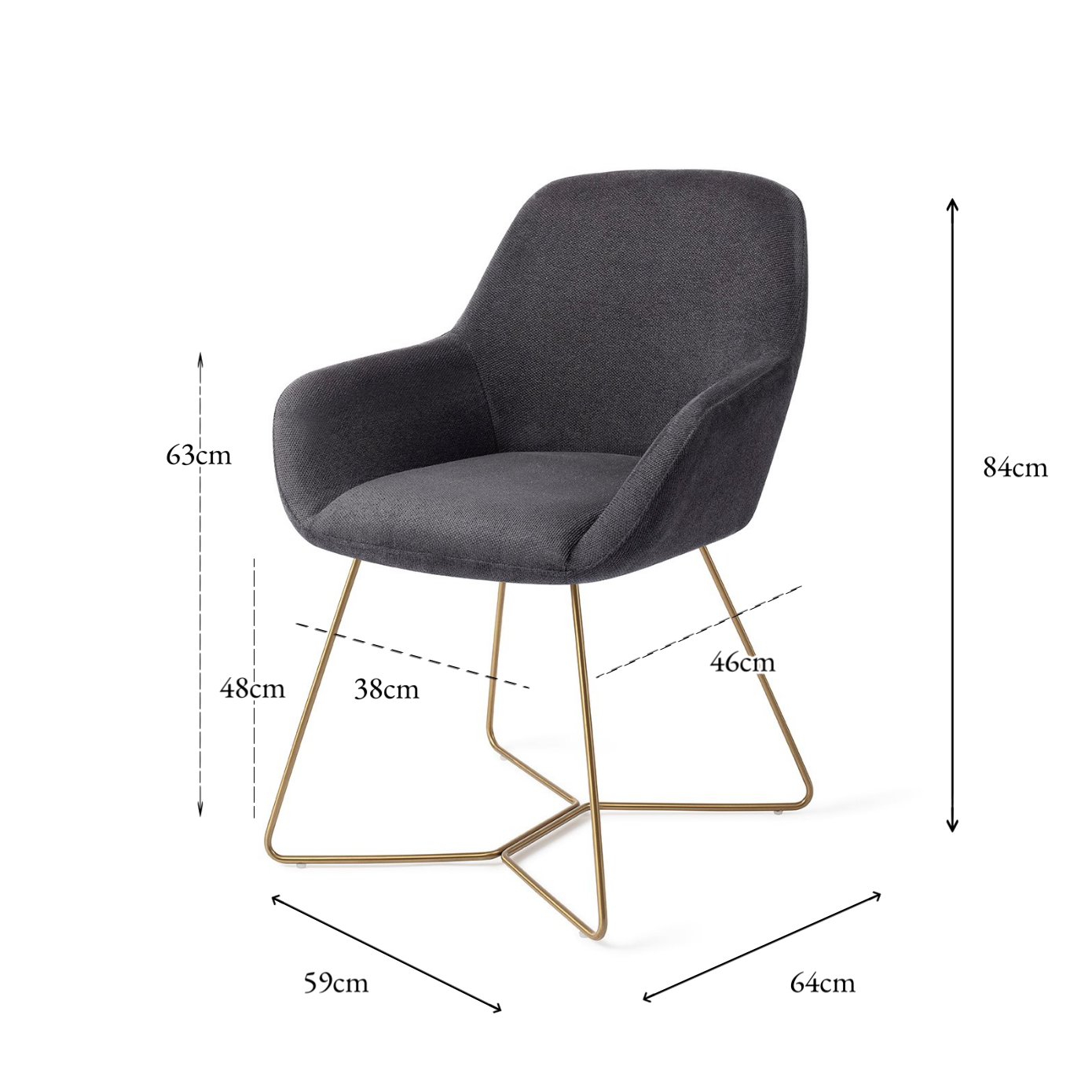 Kushi Dining Chair Black-Out