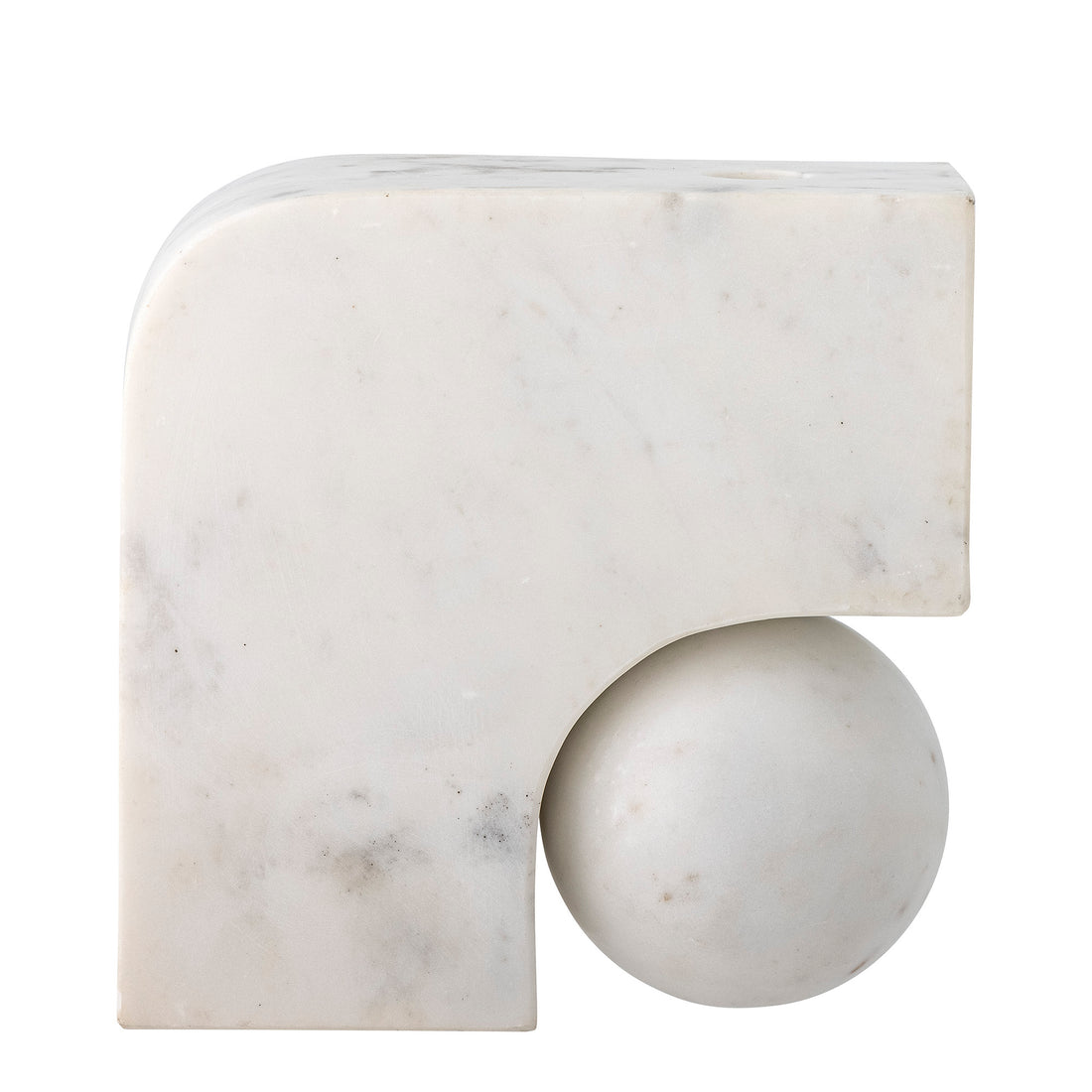 Abbelin candlestick, white, marble