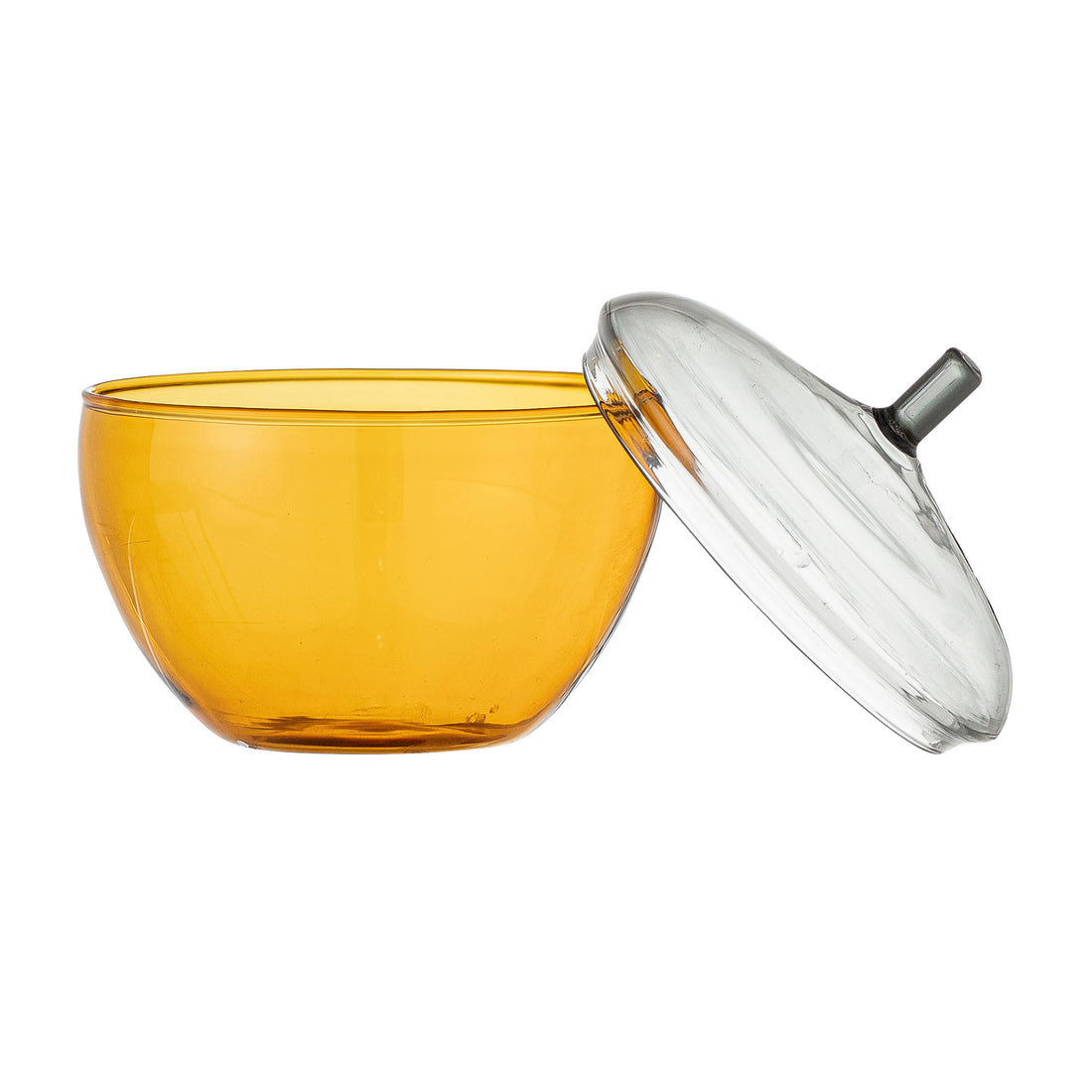 Danni jar w/lid, yellow, glass