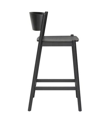 Oblique bar stool black - 50x55xh103cm