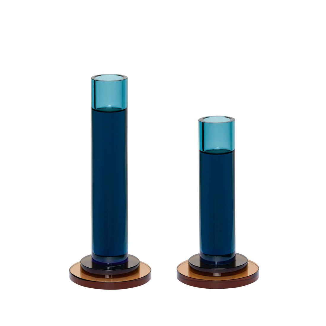 Hübsch Comet candlesticks blue (set of 2)