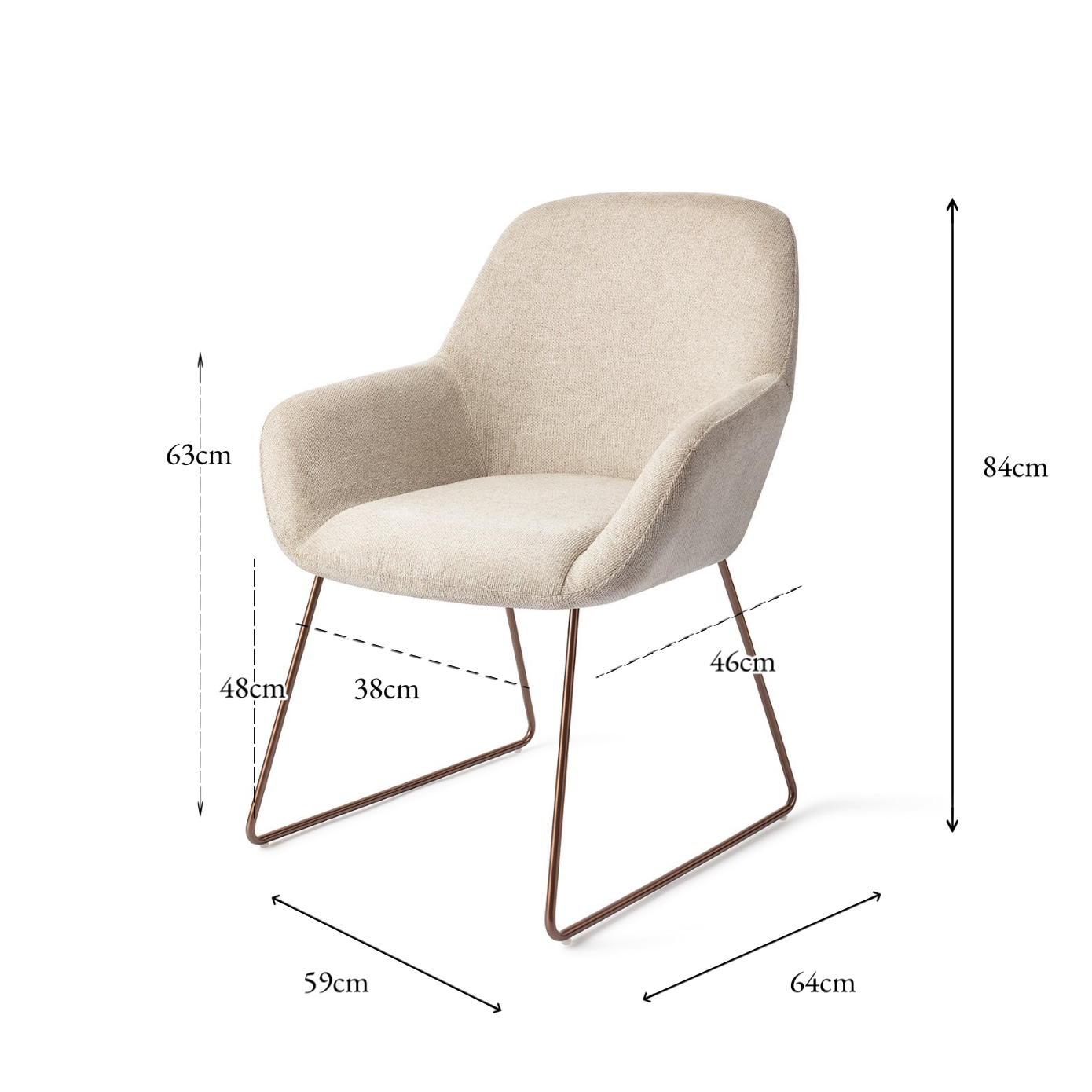 Kushi Dining Chair Ivory Ivy