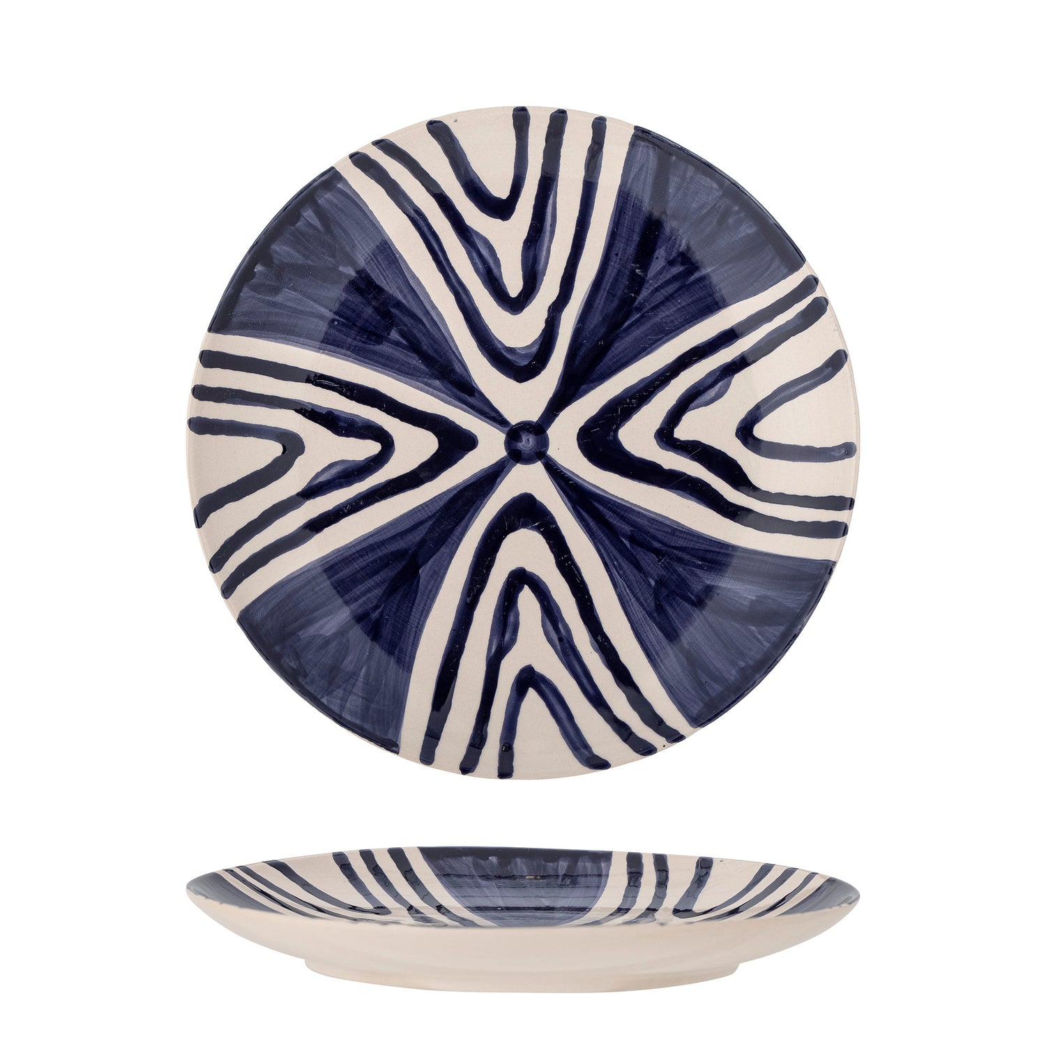 Shama plate, blue, stoneware