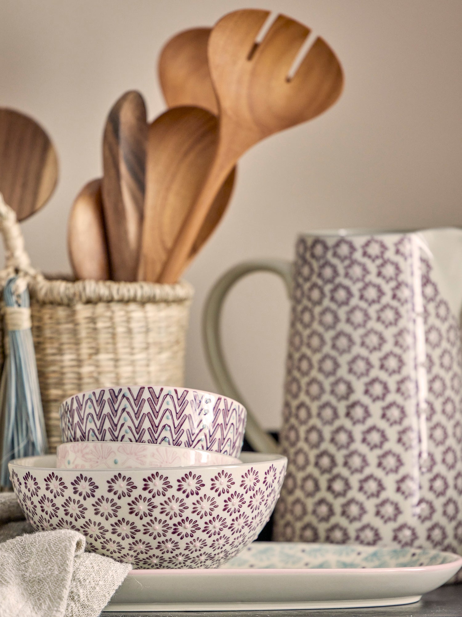 Maya bowl, purple, stoneware