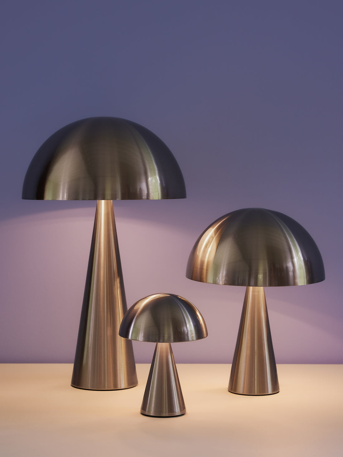 Hübsch mush table lamp high nickel