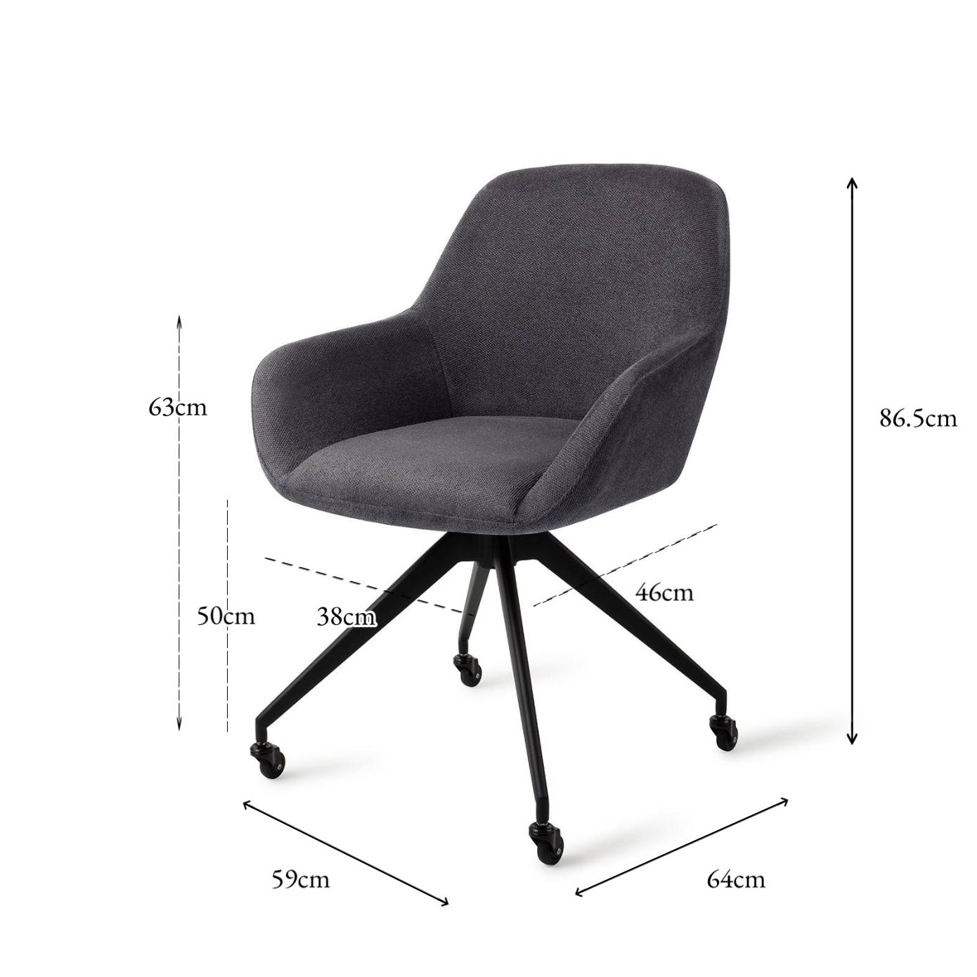 Kushi Dining Chair Black-Out