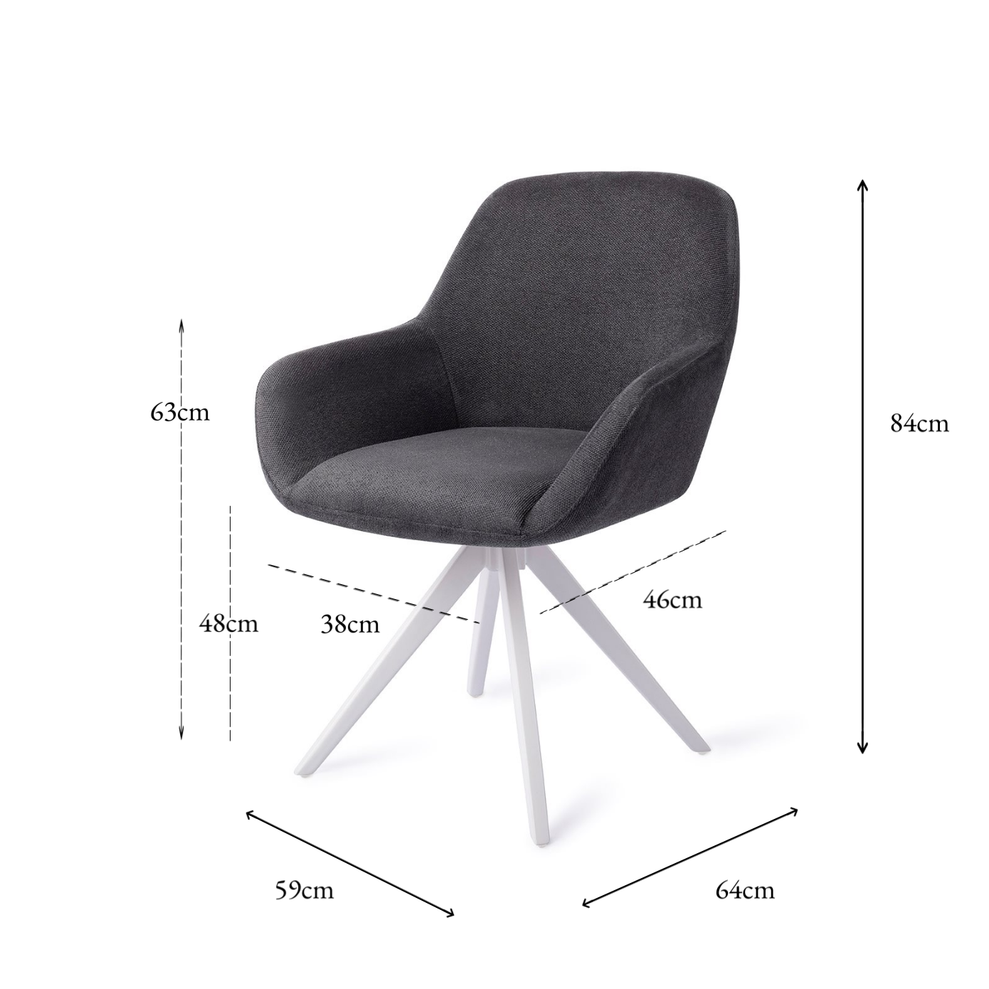 Kushi Dining Chair Black-Out