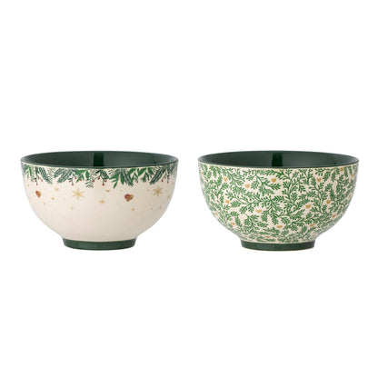 Grazia bowl, green, stoneware