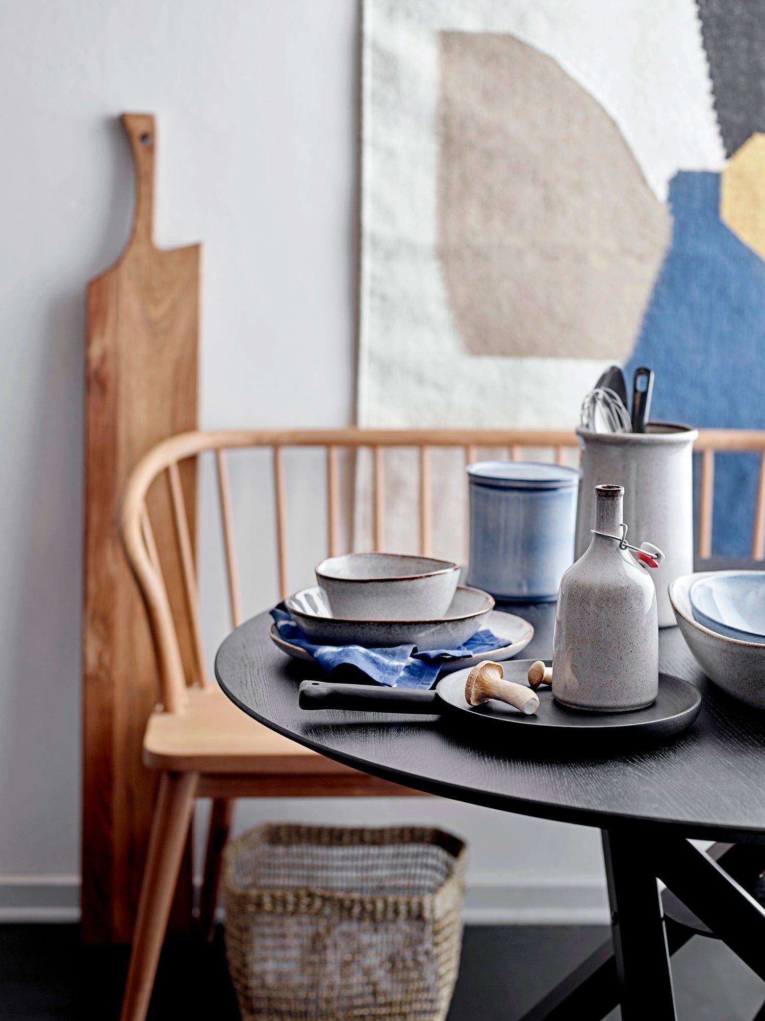 Sandrine bowl, blue, stoneware