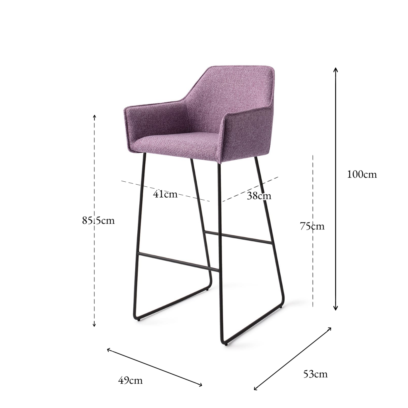 Hofu Bar Chair Violet Daisy