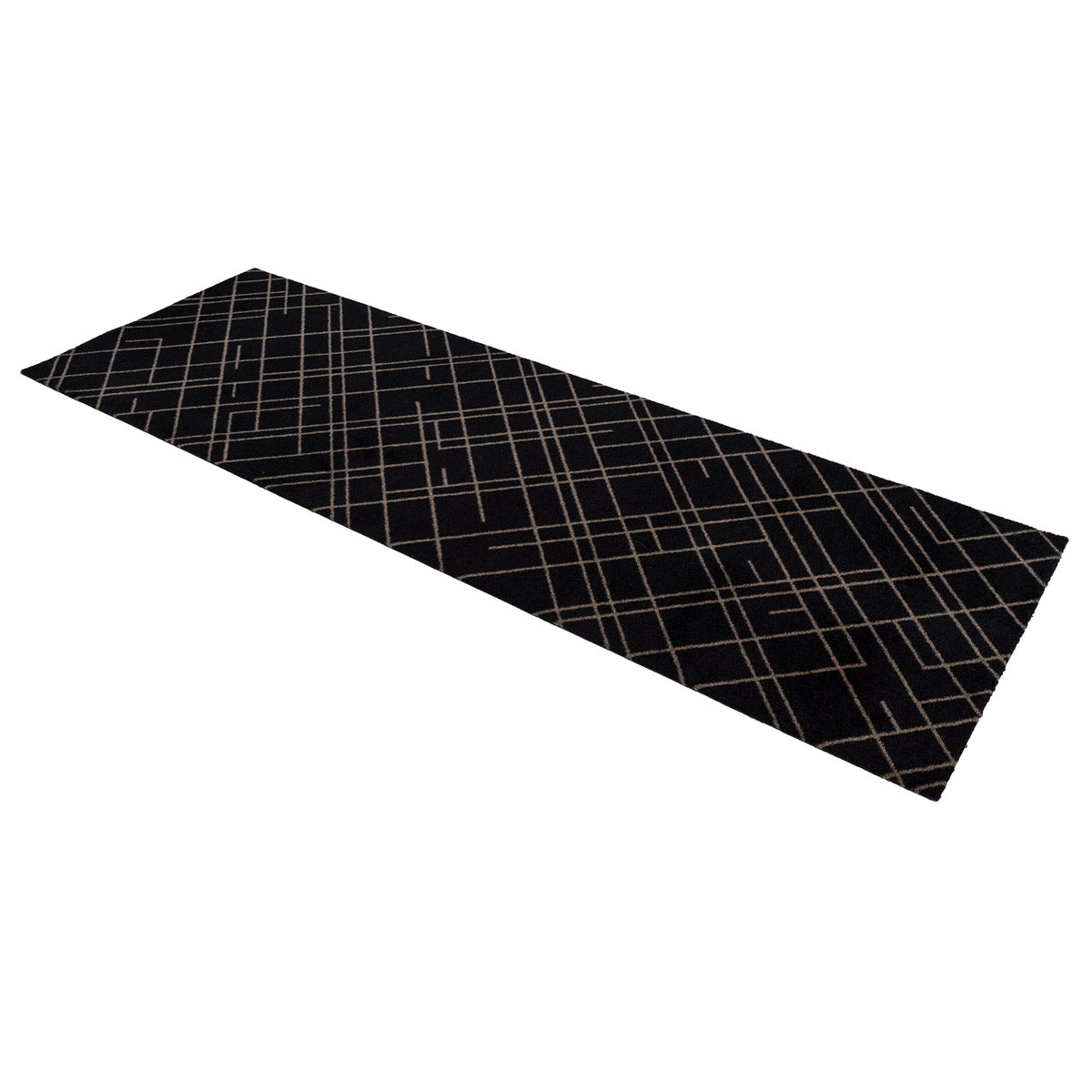 Floor mat 67 x 200 cm - Lines/Sand Black