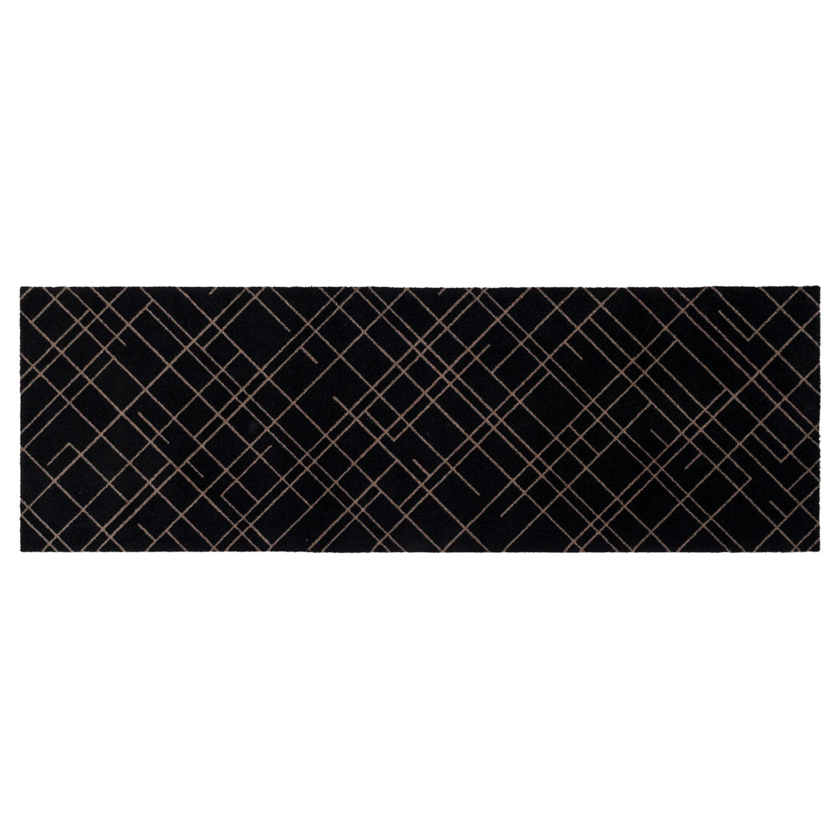 Floor mat 67 x 200 cm - Lines/Sand Black