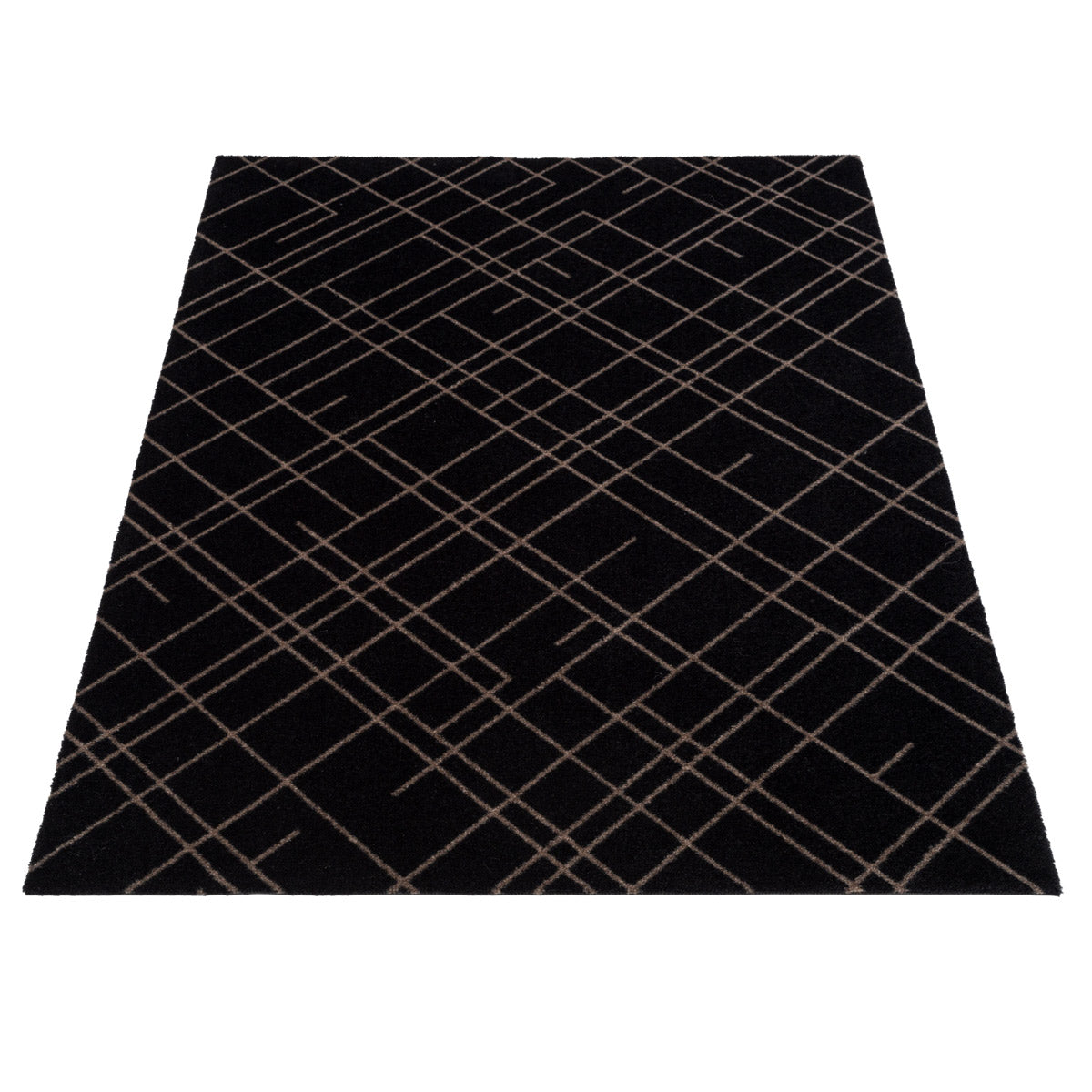 Floor mat 90 x 130 cm - Lines/Sand Black