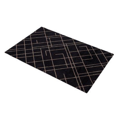 Floor mat 60 x 90 cm - lines/sand black