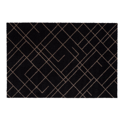 Floor mat 60 x 90 cm - lines/sand black