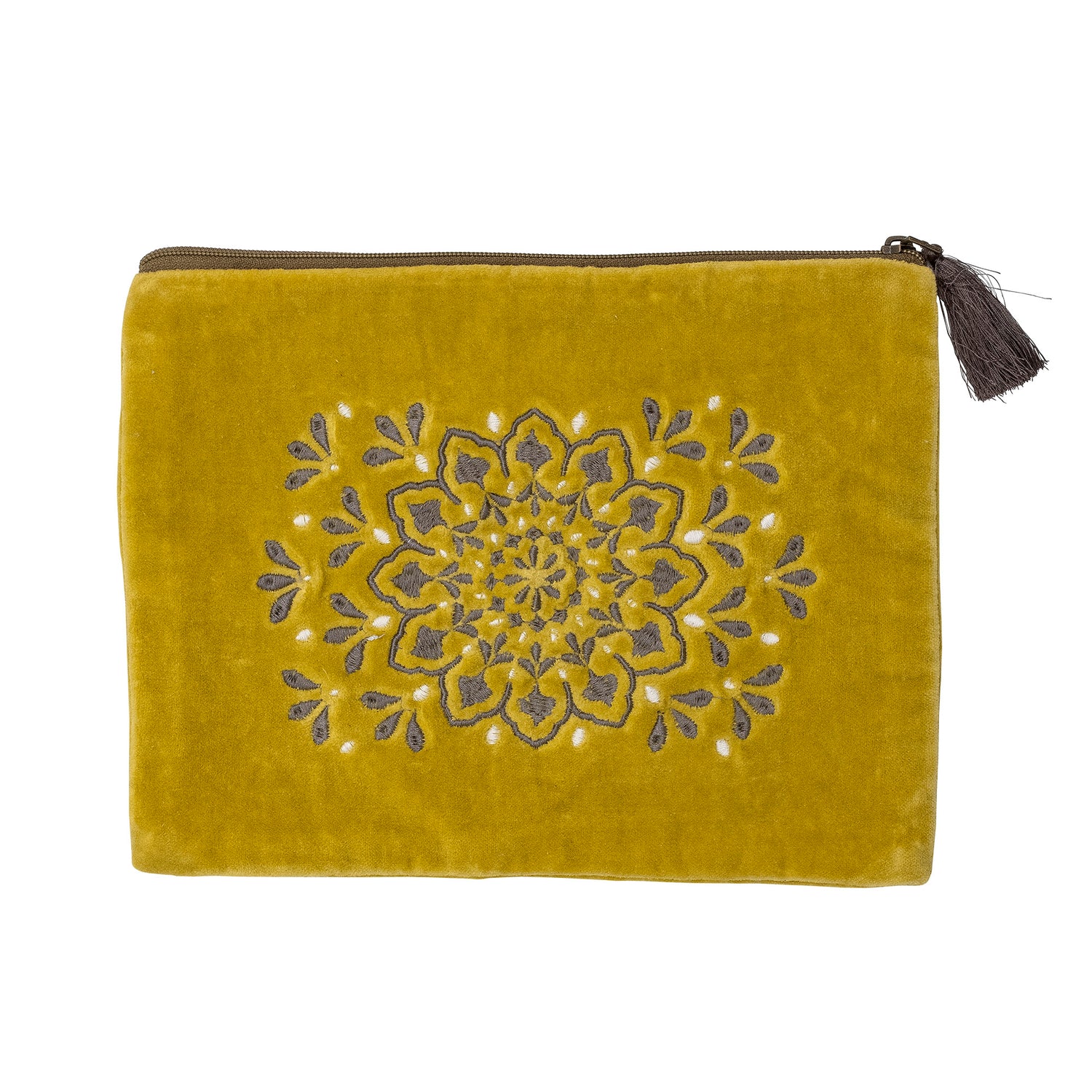 Stefania cosmetic purse, yellow, cotton