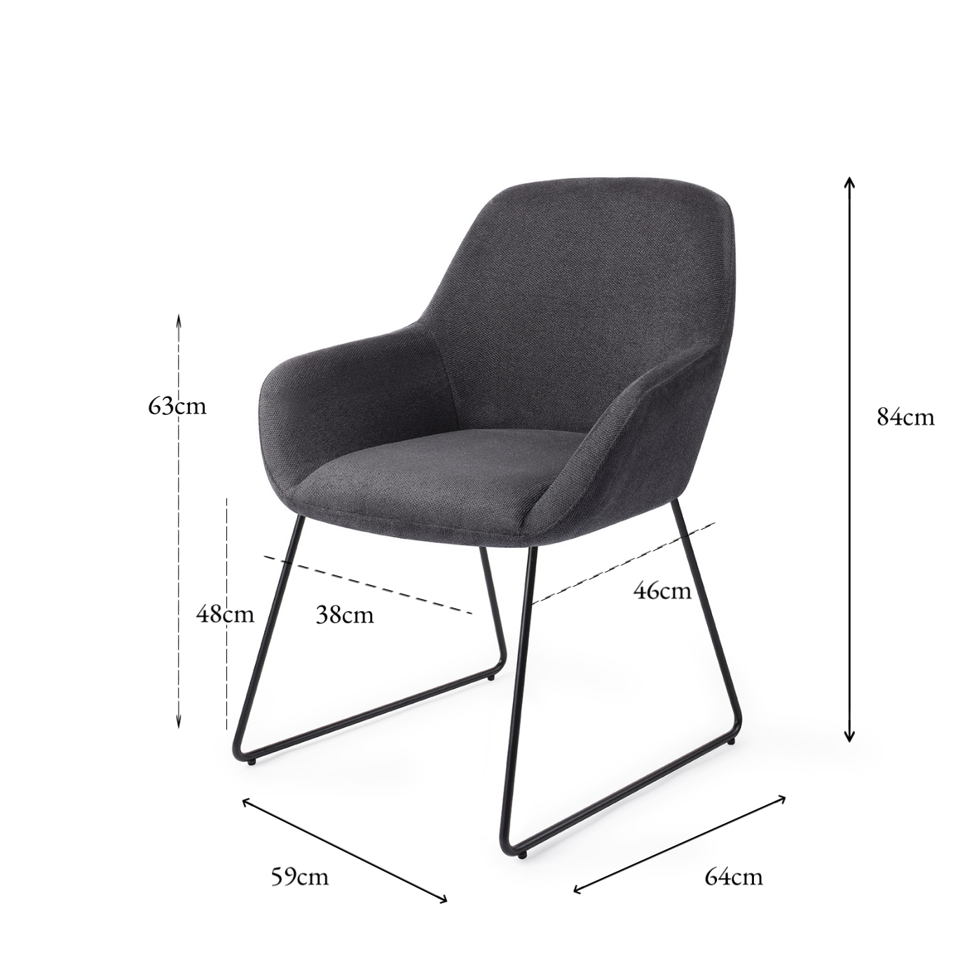 Kushi Dining Chair Black-Out