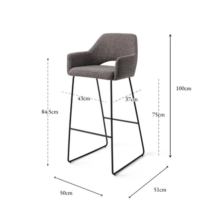 Yanai bar chair amazing gray