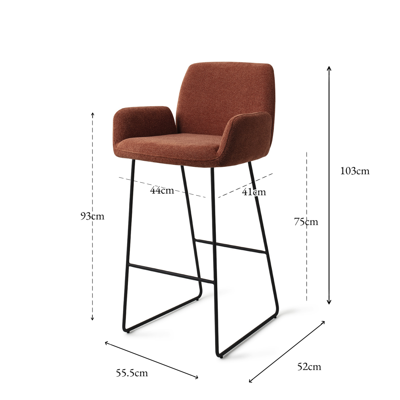 Misaki bar Chair Cosy Copper