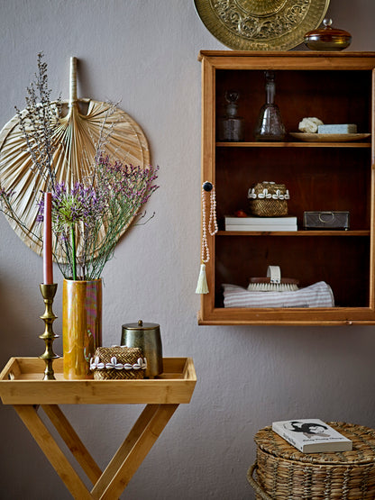 Danni jar w/lid, yellow, glass