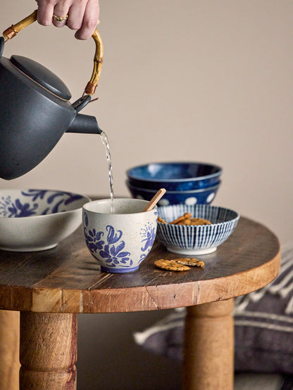 Petunia cup, blue, stoneware