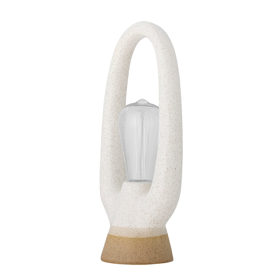 Latifa portable lamp, battery, white, stoneware