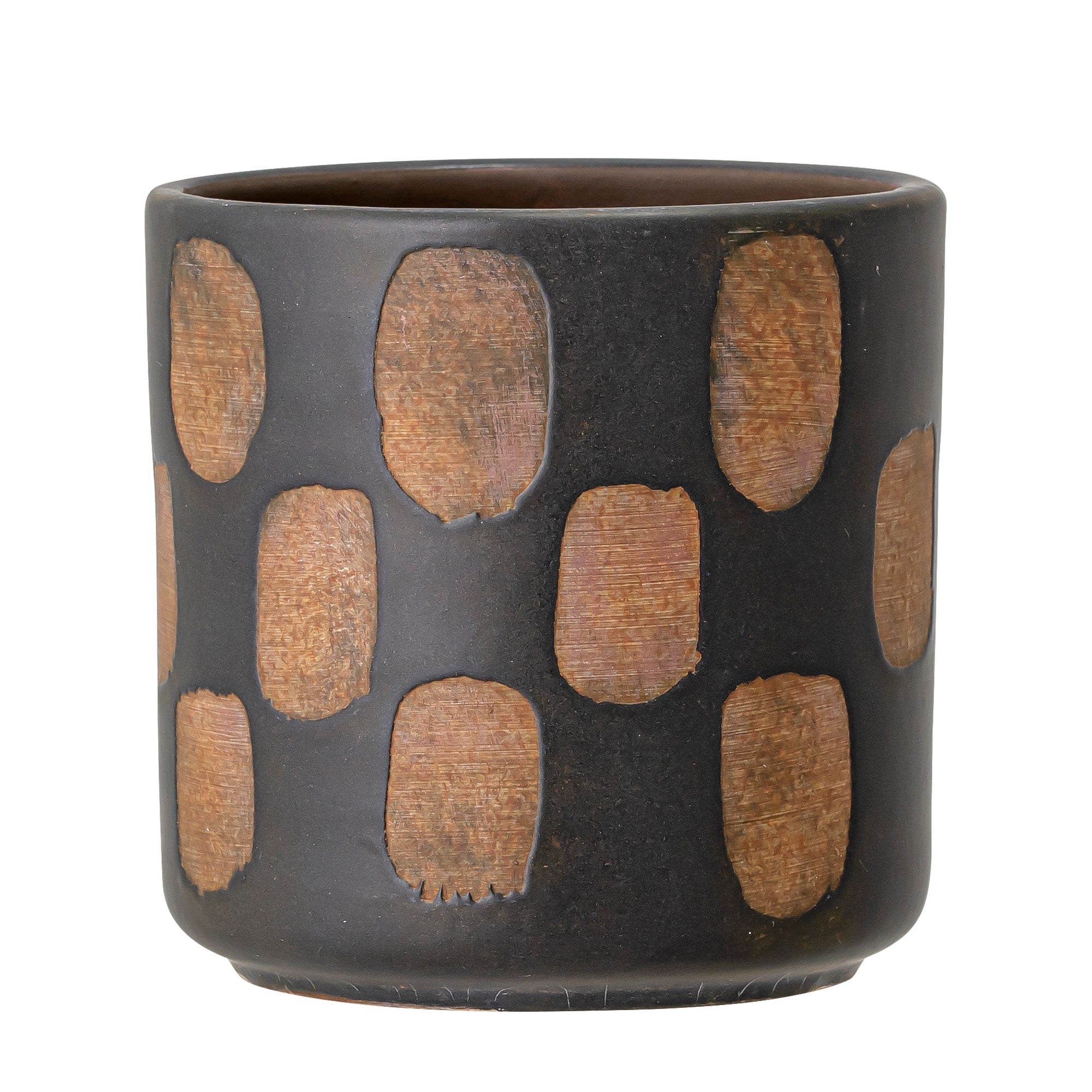 Avo Deko herbal pot, black, terracotta