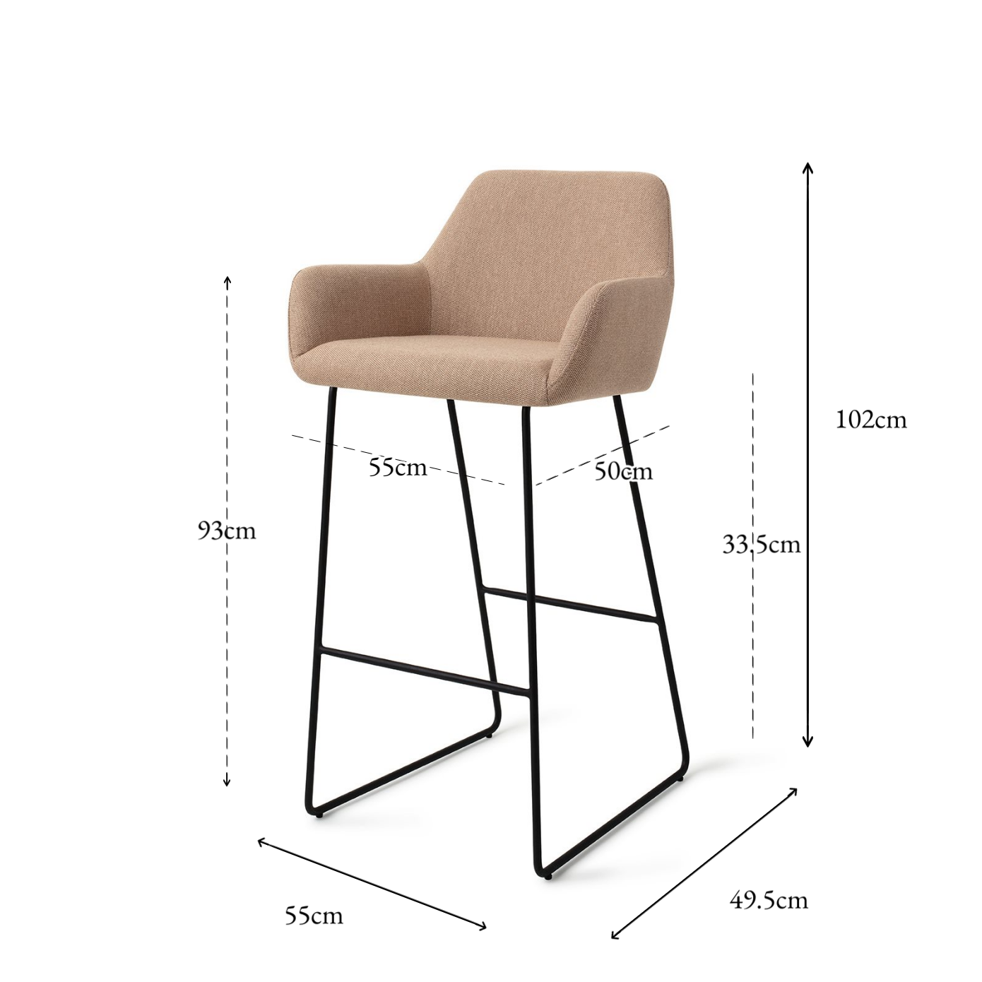 HIROO BAR CHAIR WHISPER WHEAT