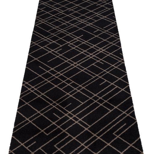 Floor mat 67 x 200 cm - Lines/Sand Black