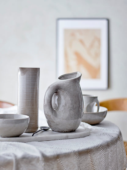 Taupe pitcher, gray, stoneware