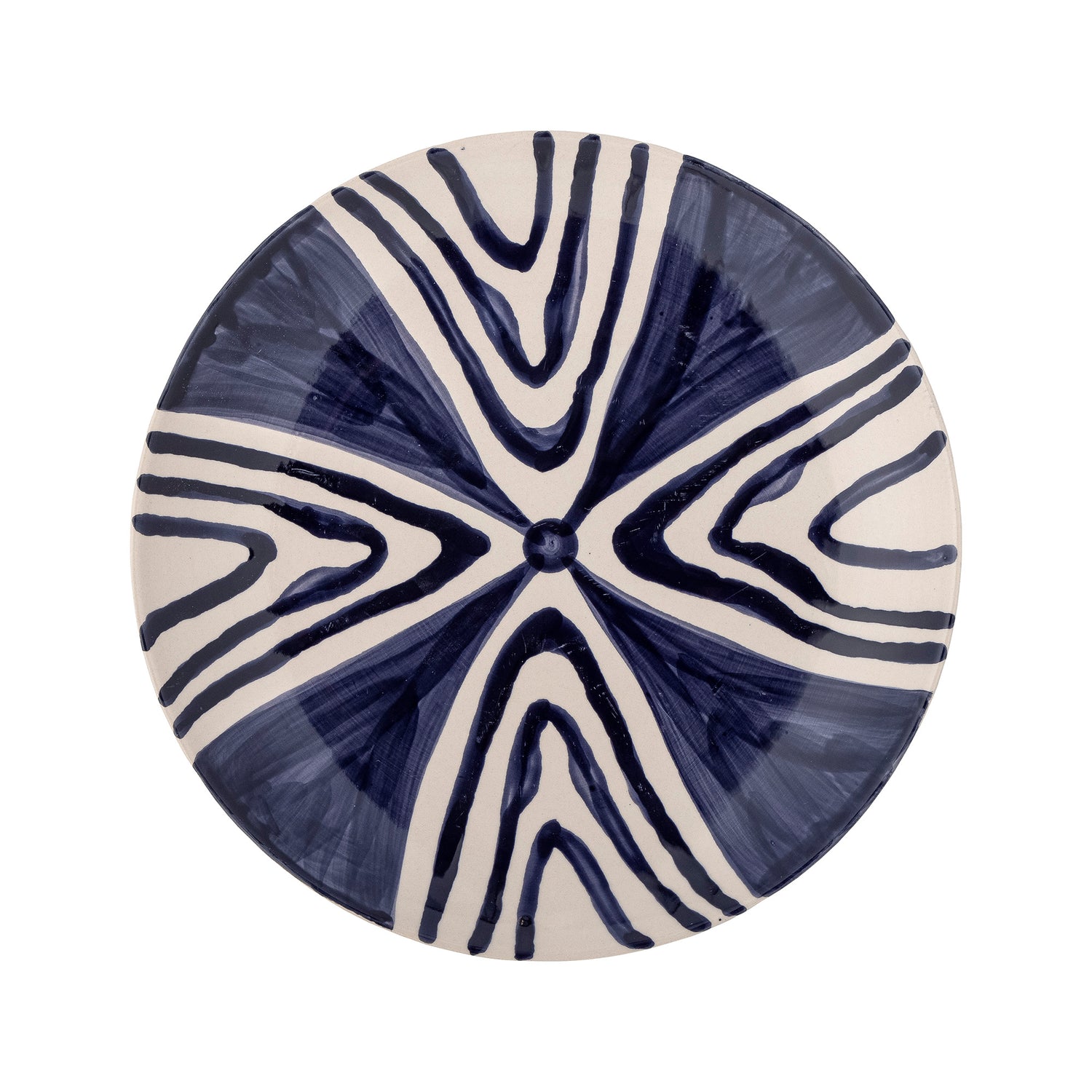 Shama plate, blue, stoneware