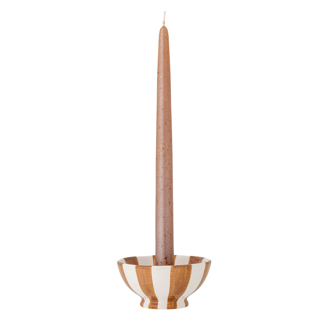 Eja candlestick, brown, stoneware