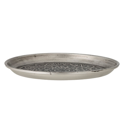 Maze dish, silver, metal