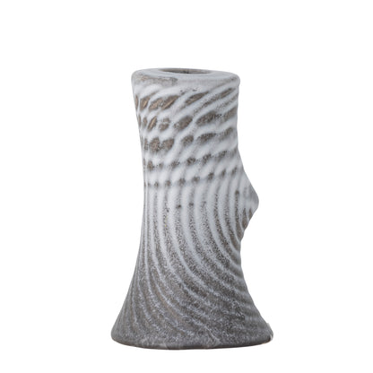 Raheem candlestick, gray, stoneware