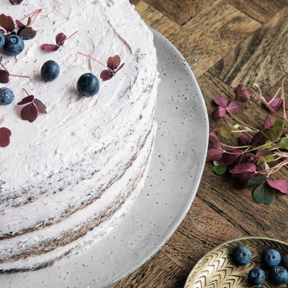 House Doctor - Cake dish, Rustic, Gray/Blue - H: 8.3 cm, DIA: 32 cm