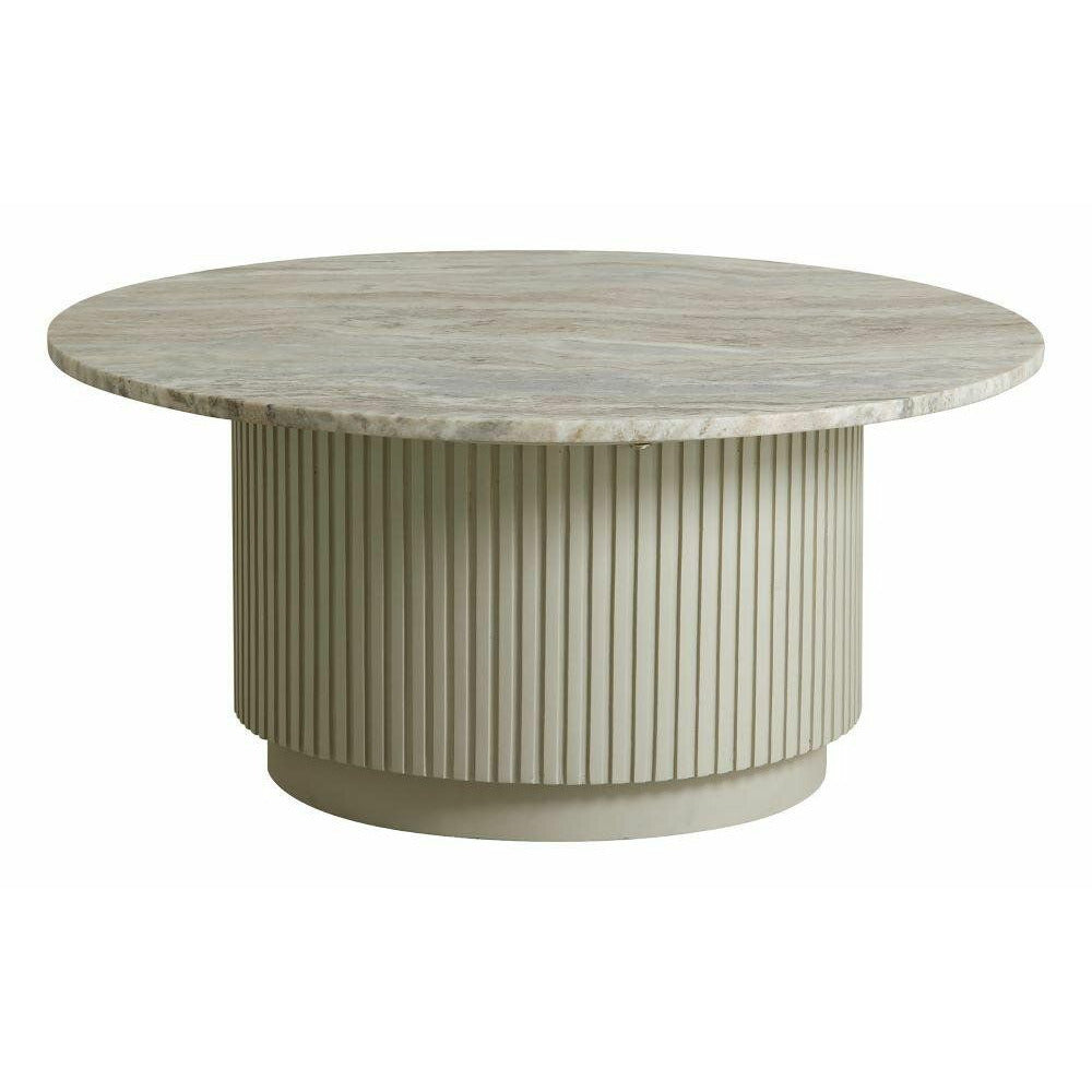 Nordal Erie Round Coffee Table in Wood and Marble - Ø90 cm