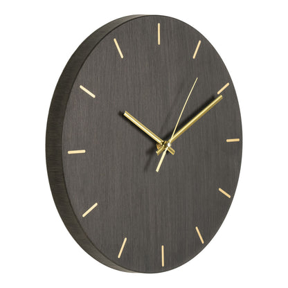 Asti wall clock - wall clock in steel, gray wooden structure, round, Ø30 cm