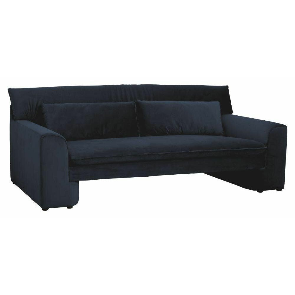 Nordal GEO sofa with velour cover - L215 cm - dark blue