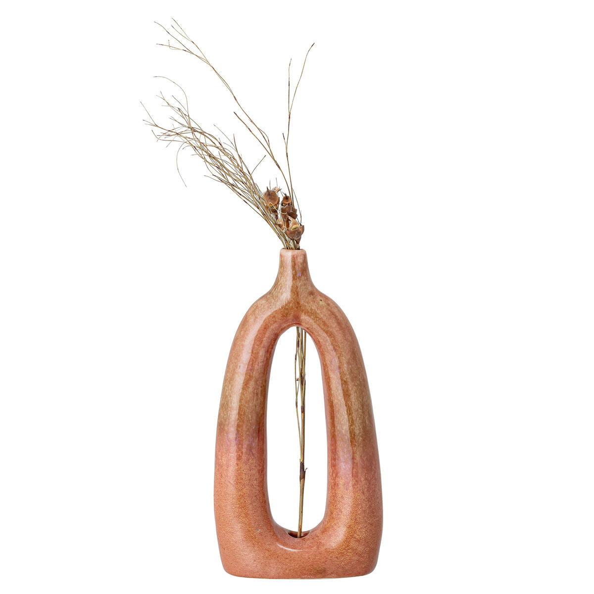 Bloomingville Baldrian Deko Vase, Orange, Stoneware