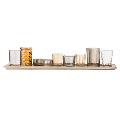 Bloomingville Sanga tray w/pine dunes, brown, glass