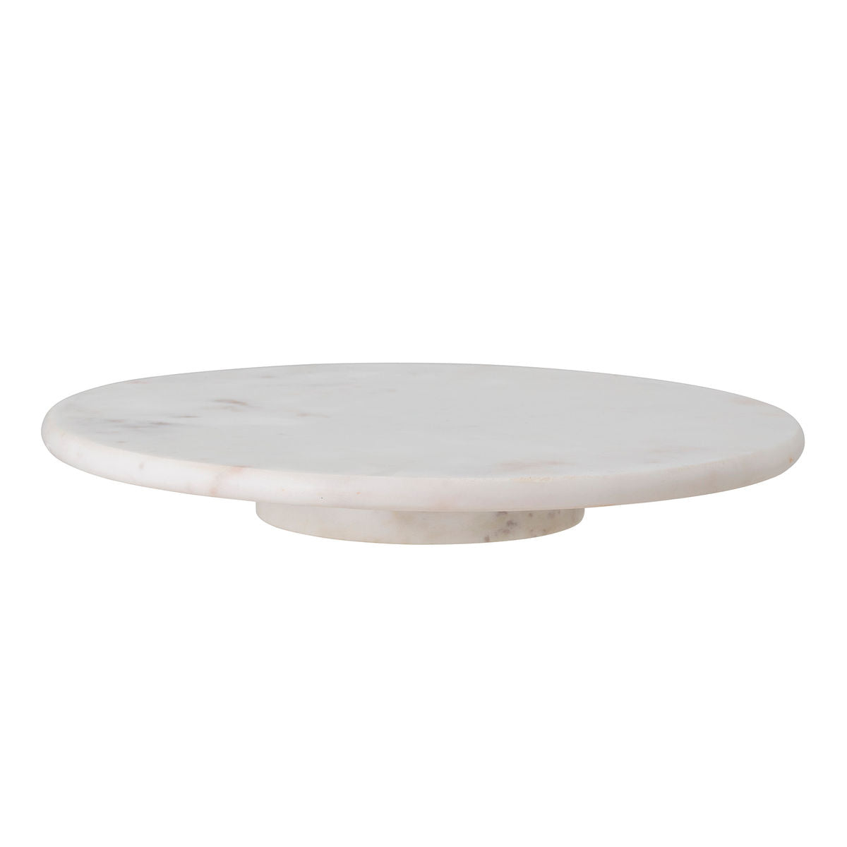 Bloomingville ellin dish on swivel foot, white, marble