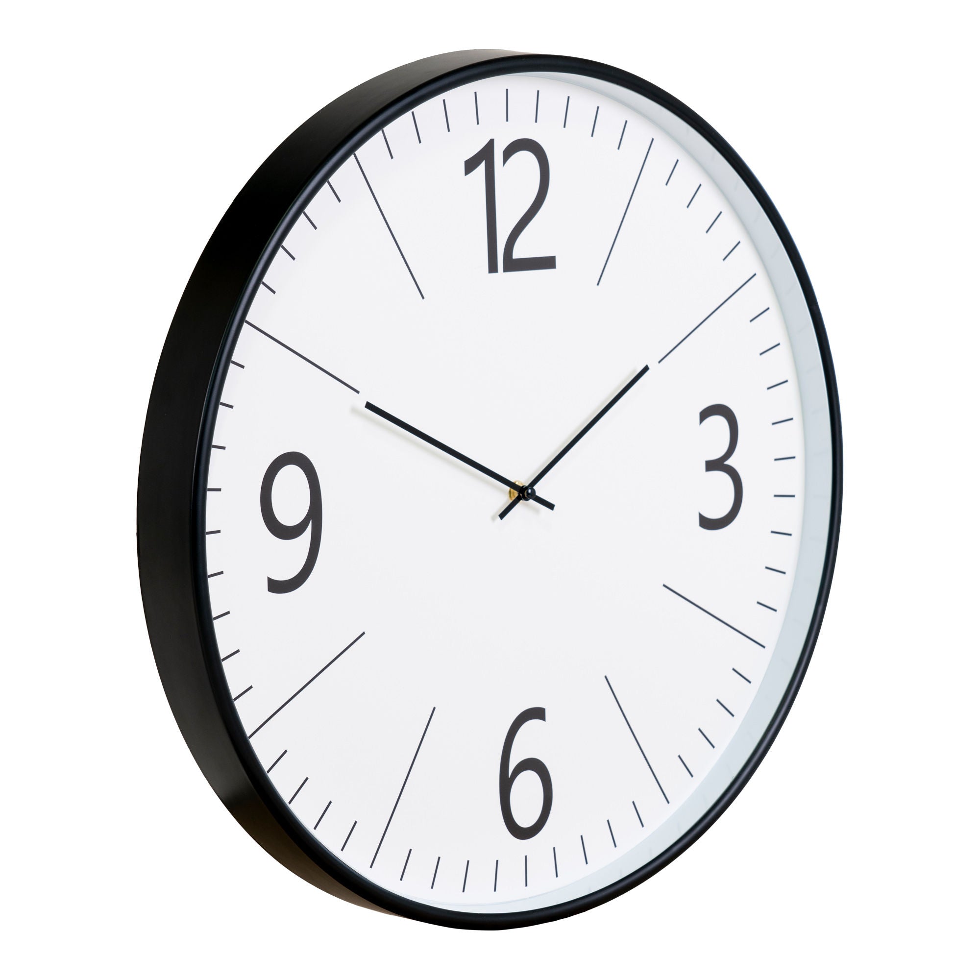 Biel wall clock - wall clock in plastic, black and white, round, 51x51 cm