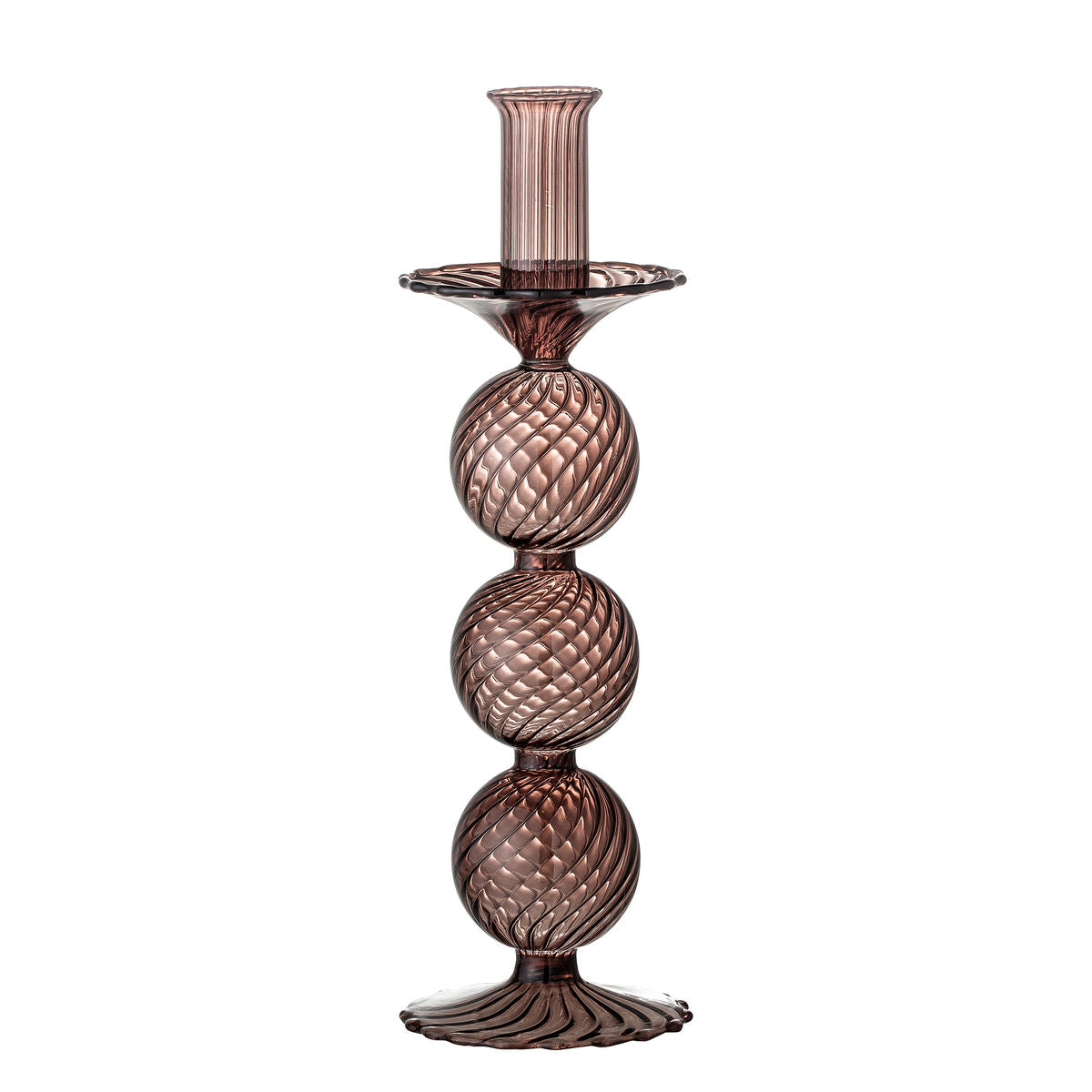 Bloomingville Daq candlestick, purple, glass