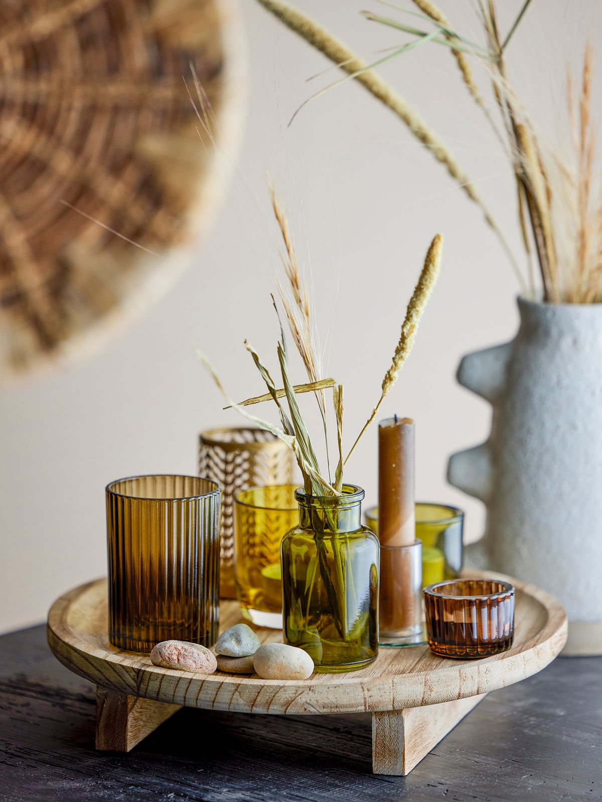 Bloomingville Sanga tray w/pine fades, nature, glass